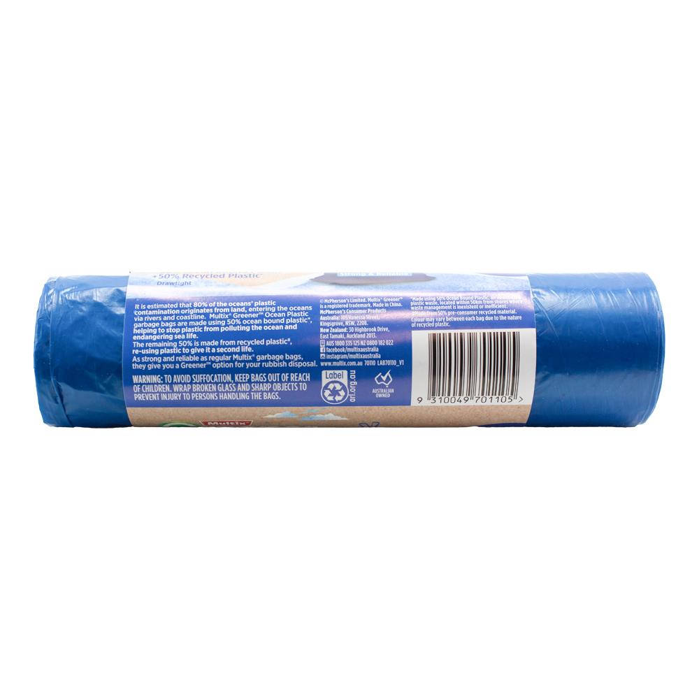 Multix Pk10 56 Litre Greener Garbage Bags Ocean Plastic (9x Pack)