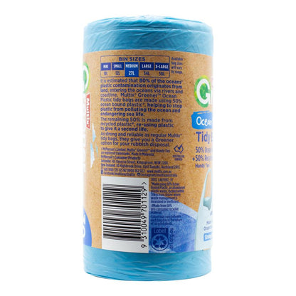 Multix Pk30 Medium 27 Litre Greener Tidy Bags Ocean Plastic (7x Pack)