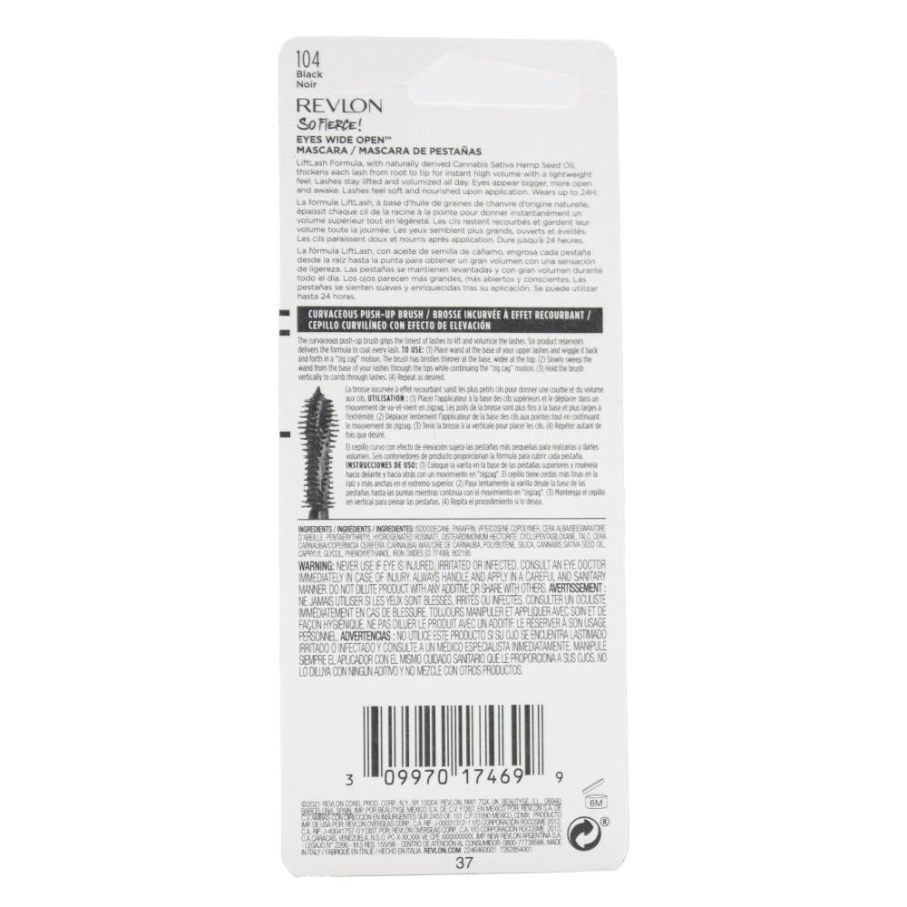REVLON 7mL MASCARA EYES WIDE OPEN SO FIERCE BLACK NOIR 104 CARDED (2x Pack)