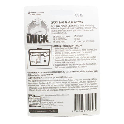 DUCK PK2 x 50g TOILET BLOCK IN CISTERN BLUE PLUS (6x Pack)