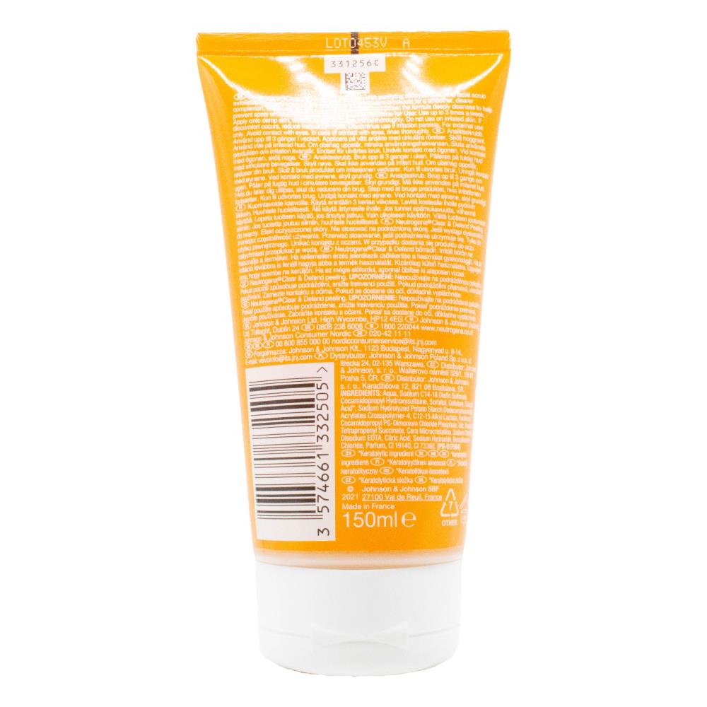 NEUTROGENA 150mL FACIAL SCRUB CLEAR AND DEFEND FOR SPOT PRONE SKIN (12x Pack)