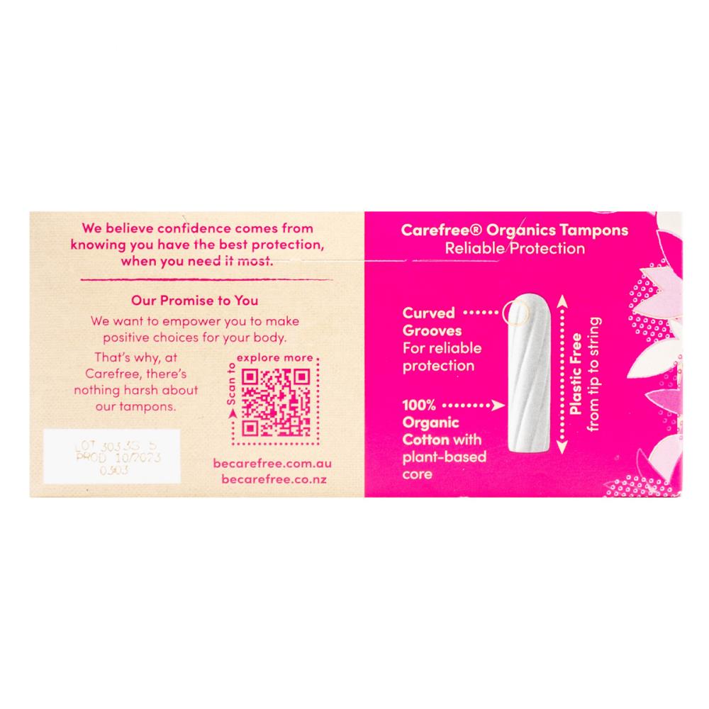 Carefree Pk16 Tampons Organic Super (6x Pack)