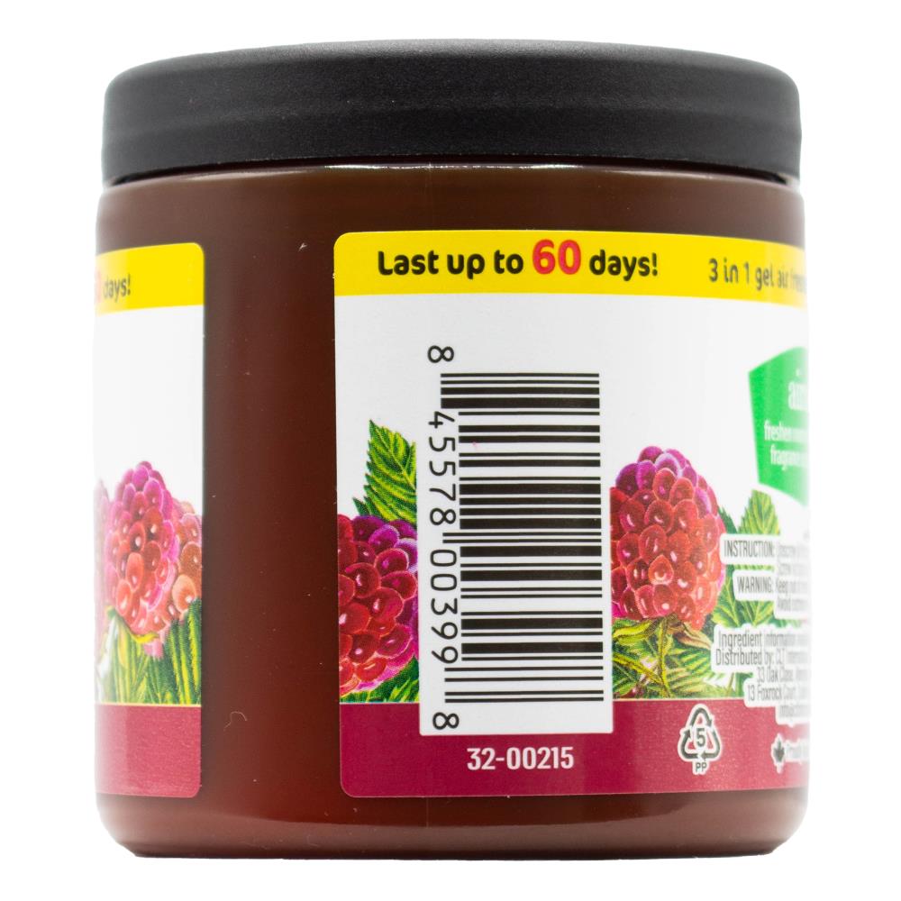 Airall 226g Air Freshener Solid 3 In 1 Odour Eliminator Infused With Essential Oils Raspberry (12x Pack)