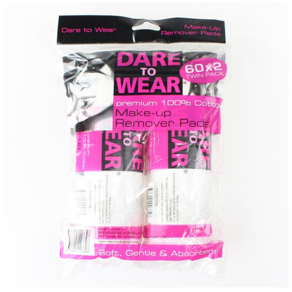 Dare To Wear Pk2 X 60 Make-up Remover Pads Premium 100% Cotton (48x Pack)