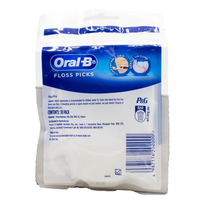 Oral B Pk30 Floss Picks Mint Flavour (6x Pack)