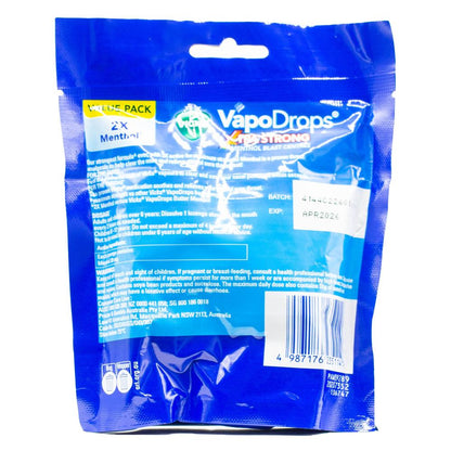 VICKS VAPODROPS XTRA STRONG MENTHOL BLAST CENTRES 4 x 30Pk (Value Pack 120 Lozenges)