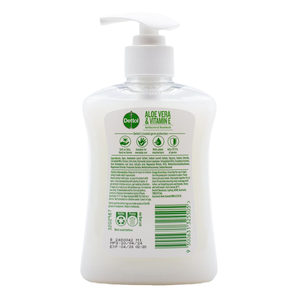 Dettol Soft On Skin Liquid Hand Wash Aloe Vera 250ml (6 Pack)