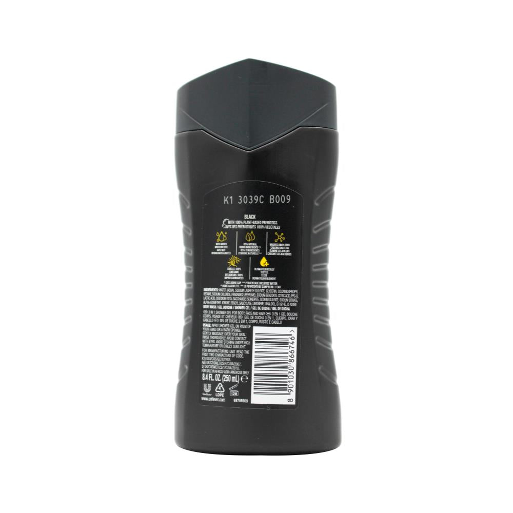 Axe 3in1 Body + Face + Hair Wash Black 250ml (6x Pack)