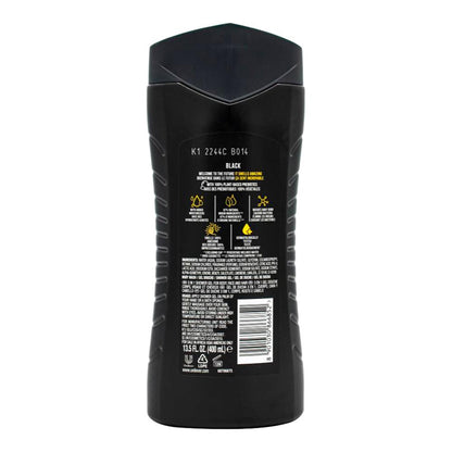 Axe 400ml 3 In 1 Body + Face + Hair Wash Black ( 6x Pack)