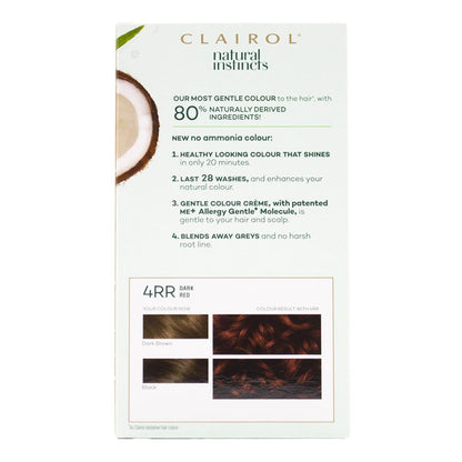 Clairol Natural Instincts Hair Color 4rr Dark Red (3x Pack)