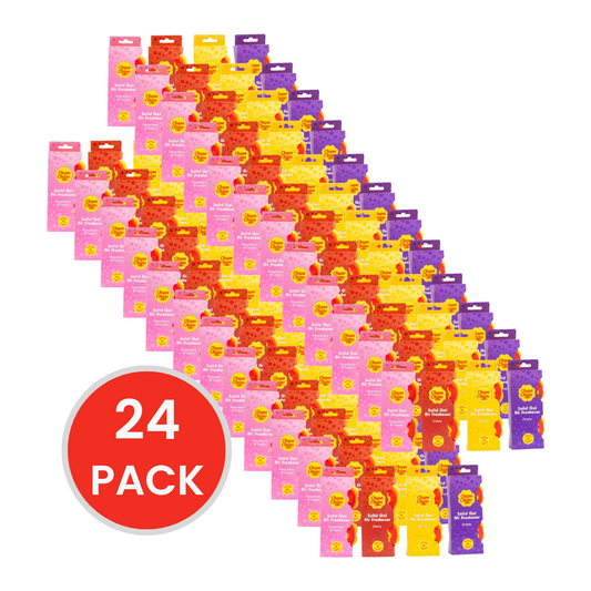 CHUPA CHUPS AIR FRESHENER SOLID GEL ASSORTED x6 GRAPE x6 CHERRY x6 MANGO x6 STRAWBERRY AND CREAM STICK AND TWIST 40g x 2Pk (Value Pack 48)