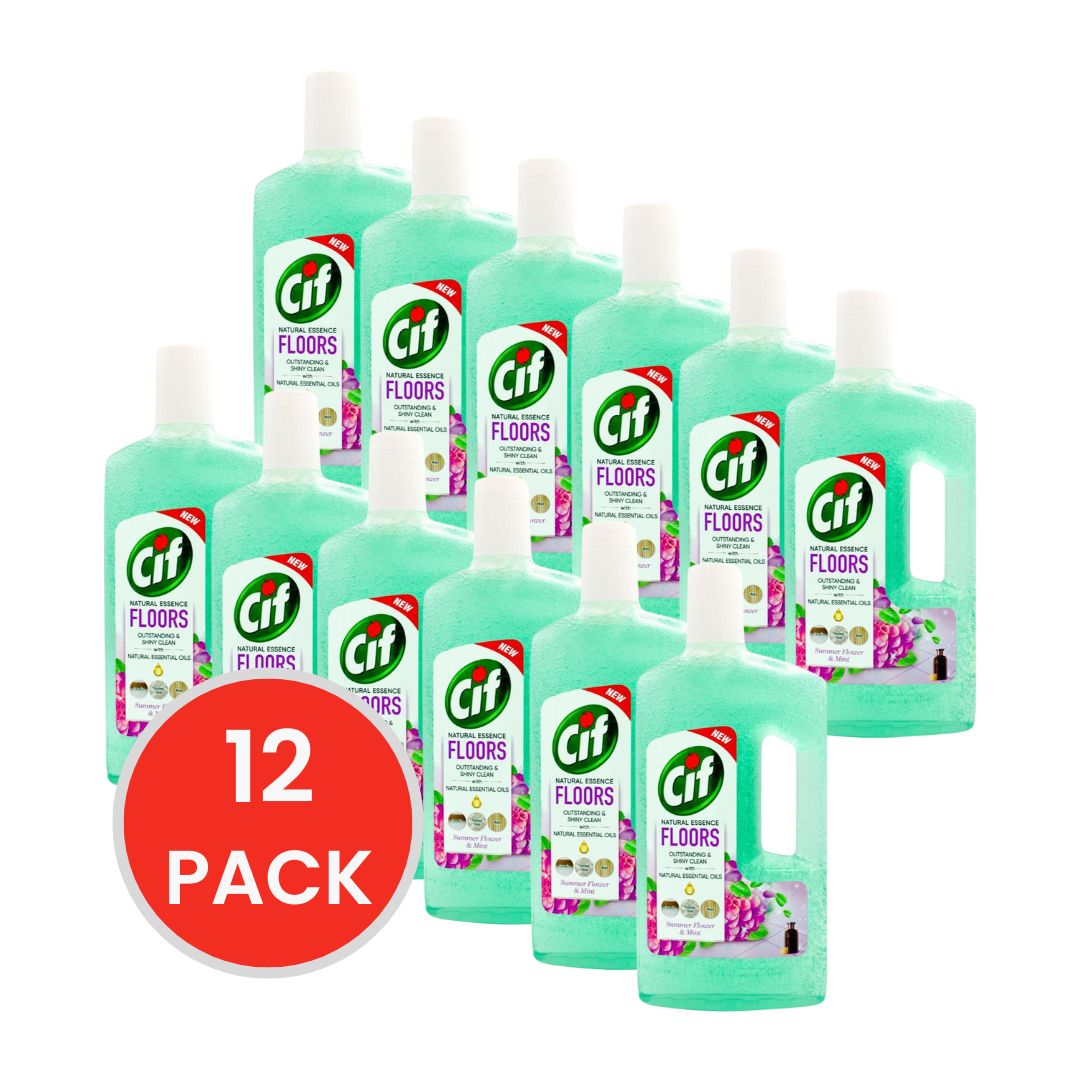 Cif Natural Essence Floor Cleaner Summer Flower & Mint 997mL (12 Pack)