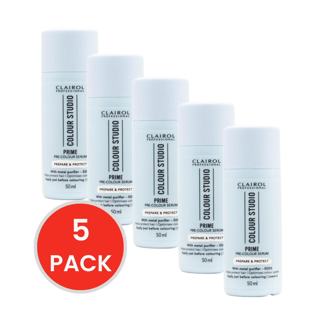 CLAIROL PROFESSIONAL 50mL PRIME PRE COLOUR TREATMENT COLOUR STUDIO PREPARE AND PROTECT (5x Pack)