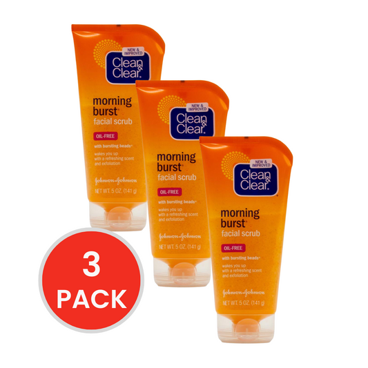 CLEAN AND CLEAR 141g FACIAL SCRUB MORNING BURST OIL FREE (3x Pack)