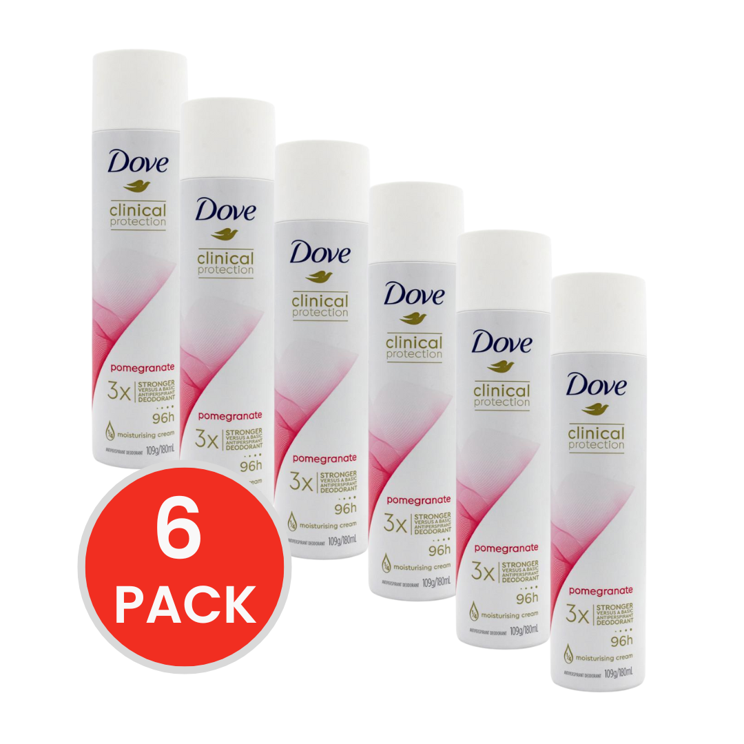 Dove Clinical Protection Deodorant Spray Pomegranate 180mL (6 Pack)