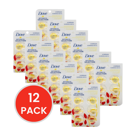 DOVE PK6 X 1mL BOTANICAL SELECTION NOURISHING HAIR OIL INFUSED WITH ROSEHIP OIL (12x Pack)