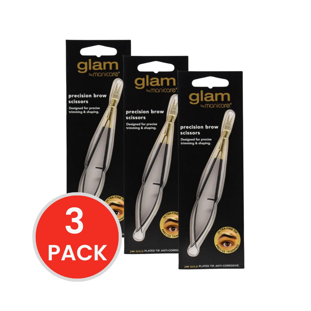 MANICARE BY GLAM PRECISION BROW SCISSORS (3 x Pack)