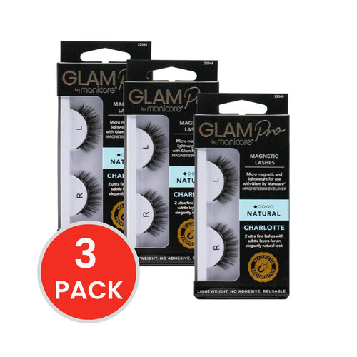 MANICARE GLAM PRO MAGNETIC LASHES NATURAL CHARLOTTE (3x Pack)