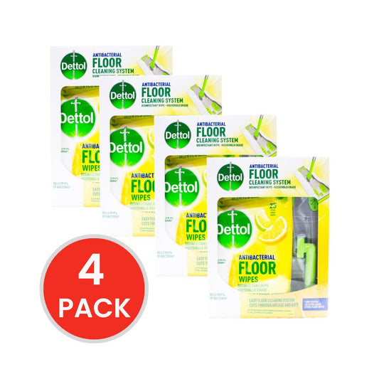 DETTOL FLOOR CLEANING SYSTEM X1 MOP SYSTEM PK25 EXTRA LARGE CITRUS FLOOR WIPE
