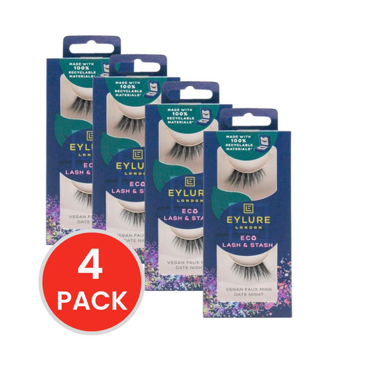 EYLURE LONDON LASH AND STASH VEGAN FAUX MINK GO TO LASHES (4x Pack)