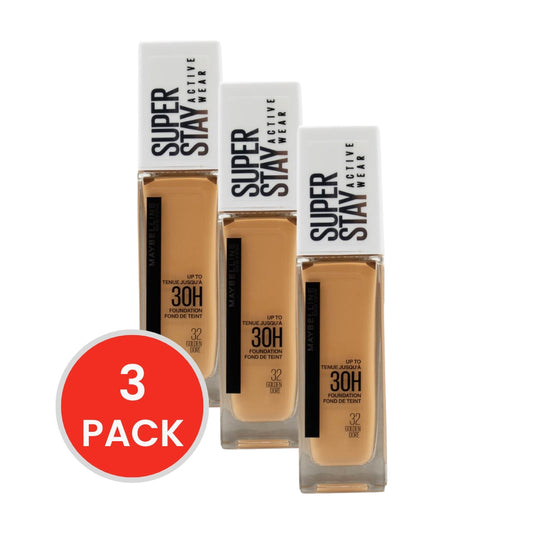 MAYBELLINE 30ml FOUNDATION SUPER STAY GOLDEN DORE 32 (3 x Pack)