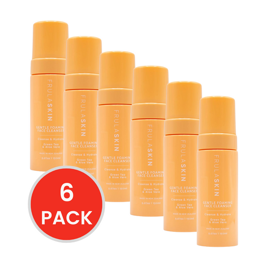 FRULA SKIN 150mL FACE CLEANSER GENTLE FOAMING CLEASNSE AND HYDRATE GREEN TEA & ALOE VERA (6x Pack)
