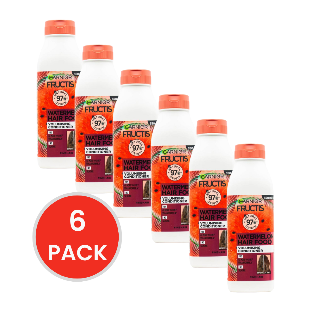 GARNIER FRUCTIS 350mL CONDITIONER VOLUMISING WATERMELON HAIR FOOD FINE HAIR (6x Pack)
