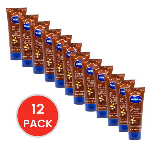 VASELINE 40g ALL PURPOSE CREAM COCOA GLOW WITH PURE COCOA BUTTER (12x Pack)