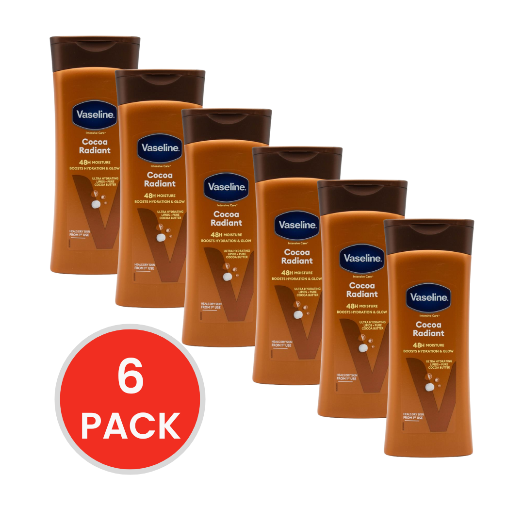 Vaseline Intensive Care Body Lotion Cocoa Radiant 400mL (6 Pack)