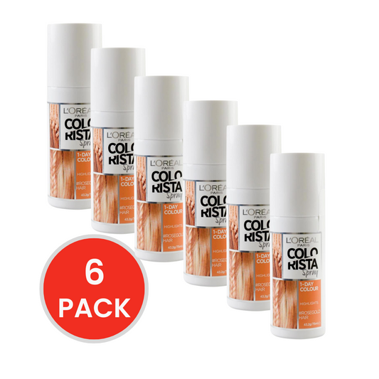 LOREAL PARIS 43.2g COLORISTA SPRAY HAIR COLOUR 1 DAY # ROSEGOLD HAIR (6x Pack)