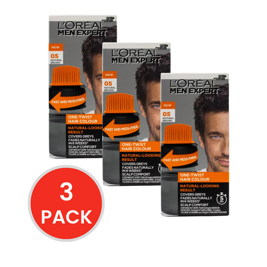 LOREAL HAIR COLOUR MEN EXPERT ONE TWIST NATURAL BROWN 05 (3x Pack)
