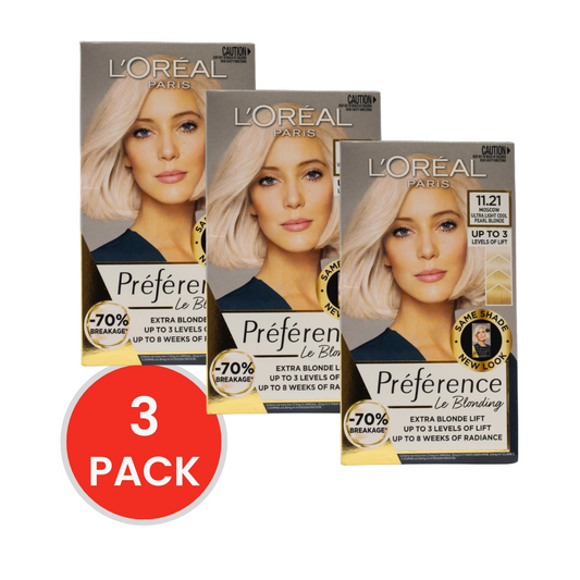 LOREAL HAIR COLOUR PREFERENCE LE BLENDING MOSCOW ULTRA LIGHT COOL PEARL BLONDE 1.21 (3x Pack)