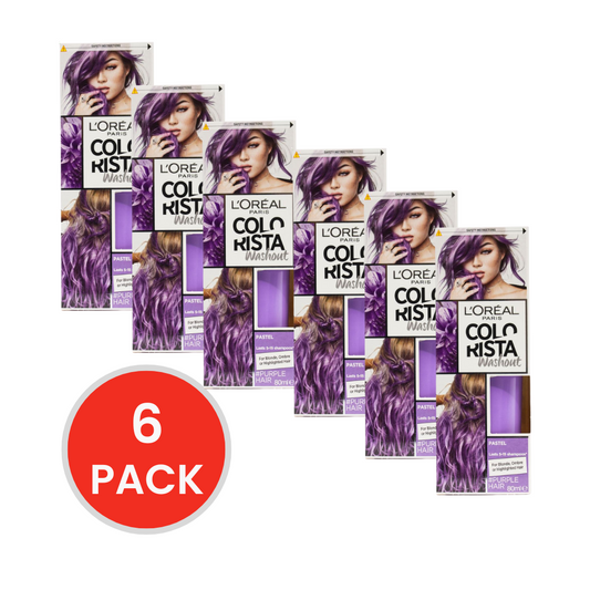 LOREAL PARIS 80mL WASHOUT COLO RISTA PASTEL PURPLE (6x Pack)