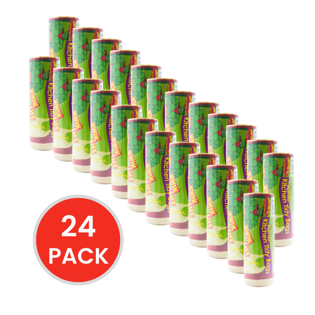 Kwik Life Kitchen Tidy Bags Lemon Scented 34L (15 Bags x 24 Pack)