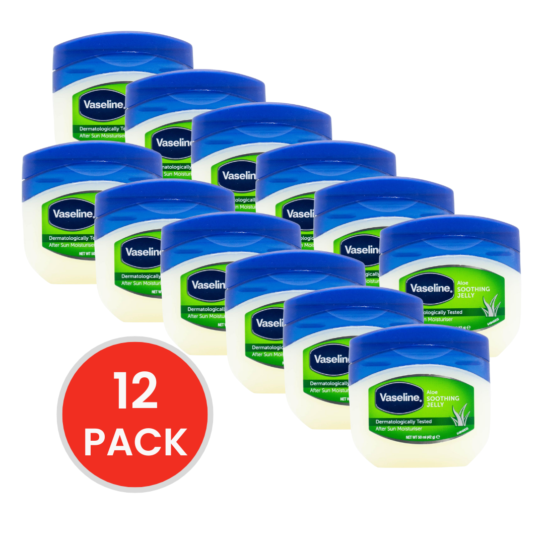 VASELINE 50mL SOOTHING JELLY ALOE AFTER SUN MOISTURISER (12x Pack)