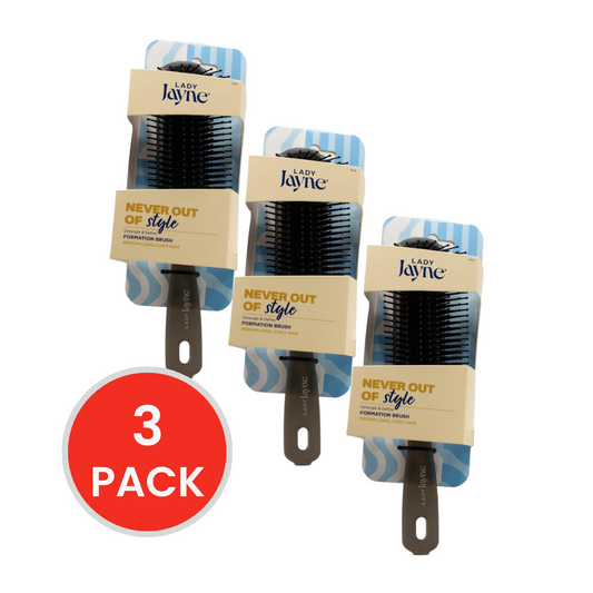 LADY JAYNE HAIR BRUSH NEVER OUT OF STYLE DETANGLE AND DEFINE MEDIUM LONG CURLY HAIR FORMATION BRUSH(3x Pack)