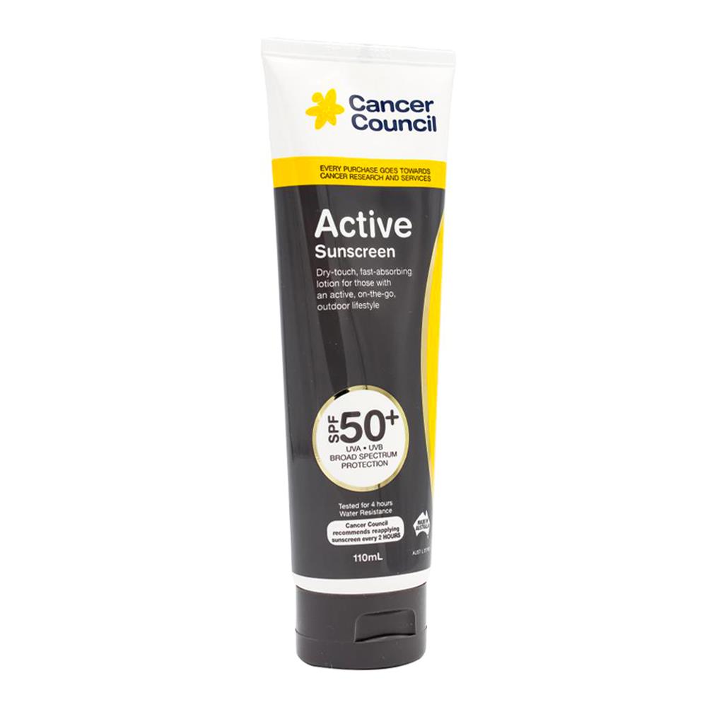 Cancer Council Sunscreen Active Spf50+ 110ml (4 Pack)