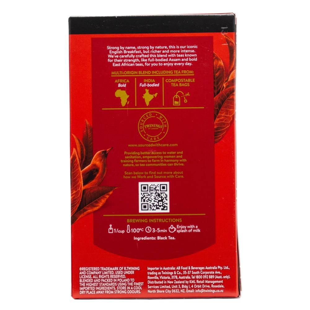 TWININGS PK40 x100g PURE BLACK TEA ENGLISH BREAKFAST EXTRA STRONG INTENSE STRENGTH (4x Pack)