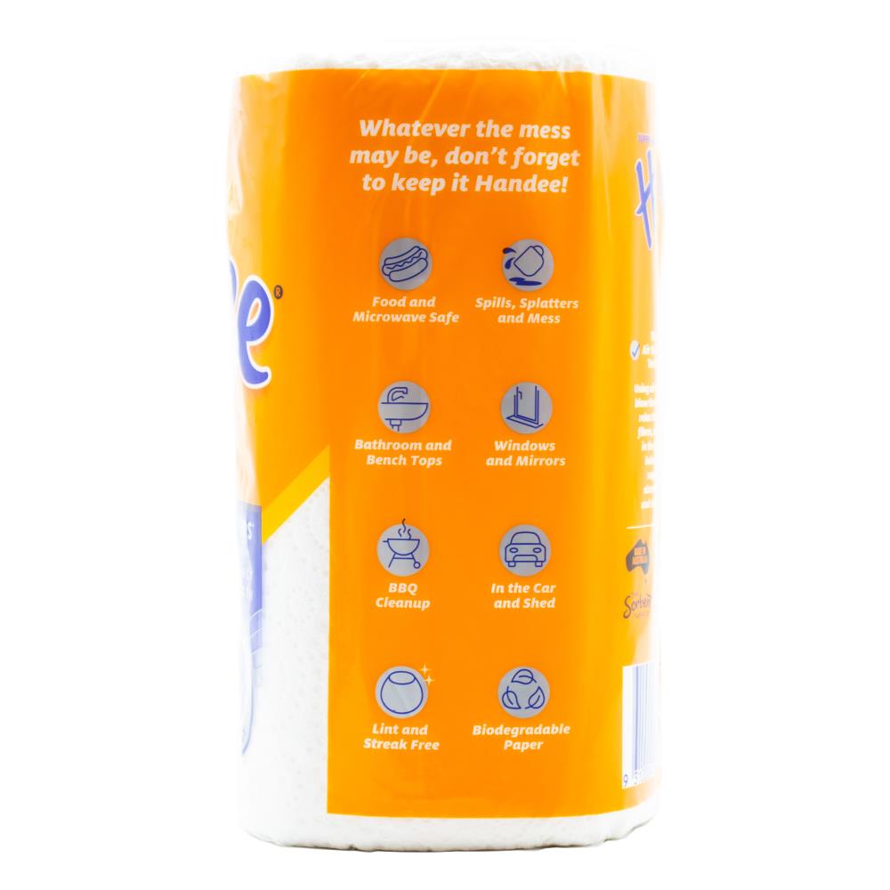 Handee Ultra Paper Towel White 60 Sheets Per Roll 6 x 2PK (12 Rolls)