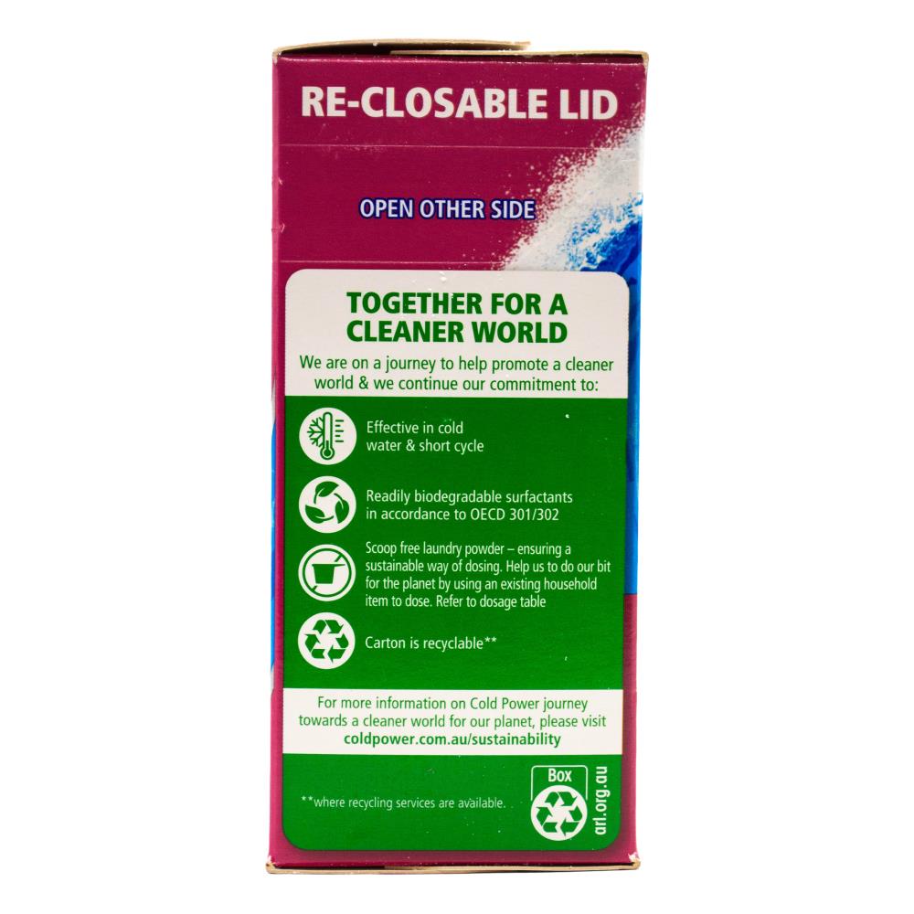 Cold Power 1kg Washing Powder Advanced Clean With A Touch Of Fabric Softener (12x Pack)