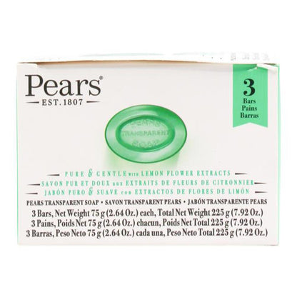 Pears 75g Soap Bar Green 12 x 3Pk (Value Pack 36)