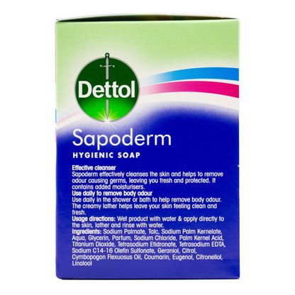 Dettol 375g Hygienic Soap Sapoderm 6 x 3Pk (18 Pack)