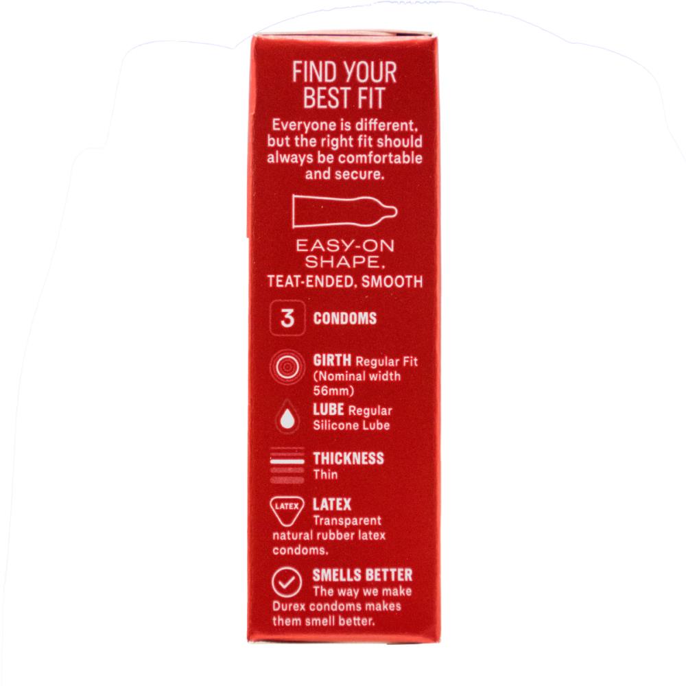Durex 3 pk Condoms Fetherlite Thin Feel Regular Fit (6 Pack)