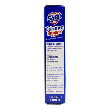 SARD WONDER PK2 X 75ml COLOUR RUN REMOVER FOR COLOURS (6x Pack)