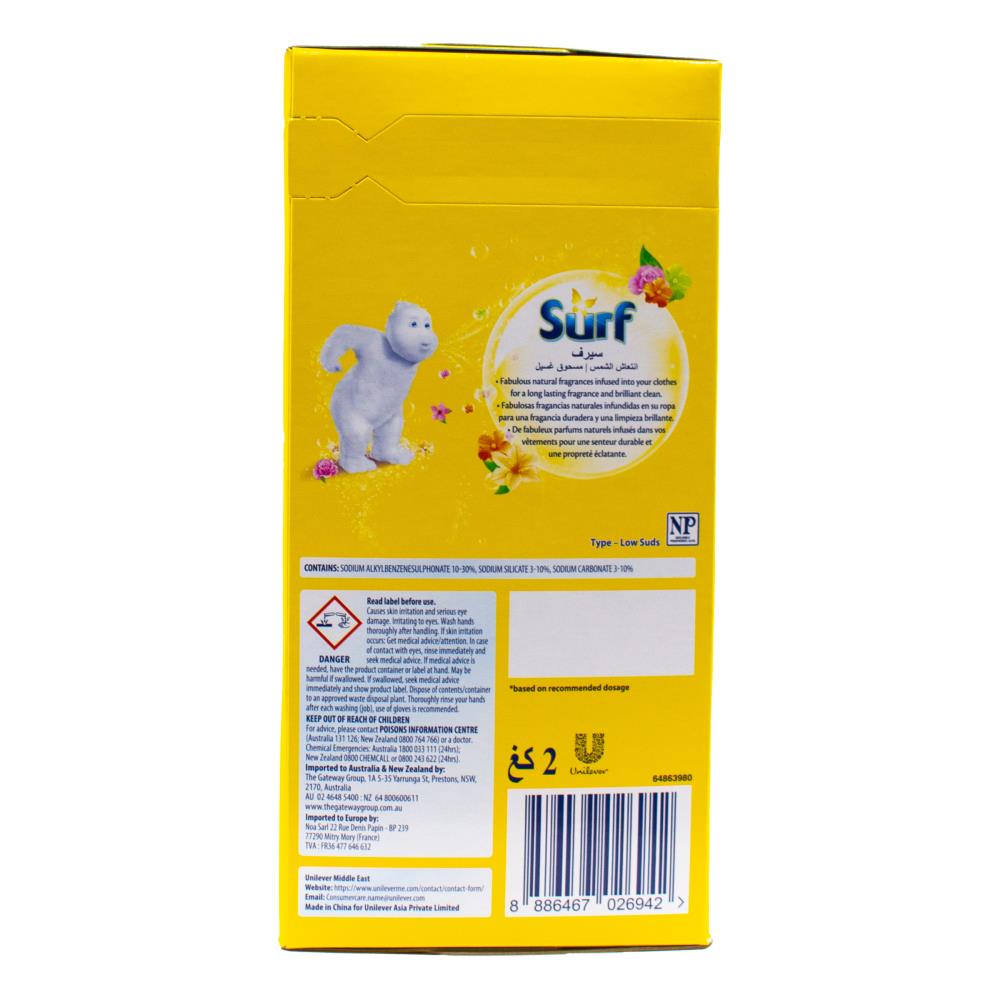 Surf 2kg Laundry Detergent Powder Sun Fresh (6x Pack)