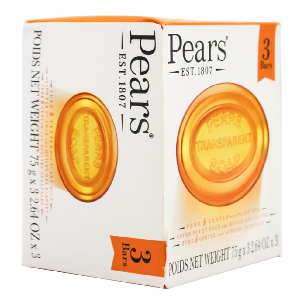 Pears 75g Soap Bar Amber 12 x 3Pk (Value Pack 36)