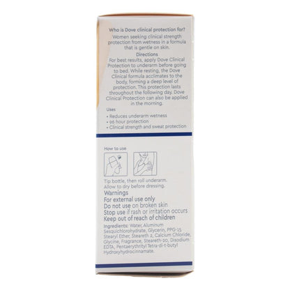 DOVE 50ml CLINICAL PROTECT ORIGINAL CLEAN ROLL ON DEODORANT (6 x Pack)