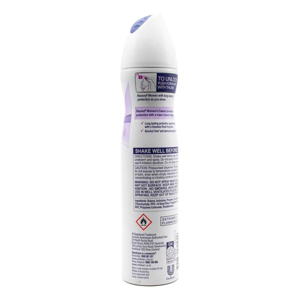 Rexona Deodorant Women Classic Body Spray 150g / 250ml (6 Pack)