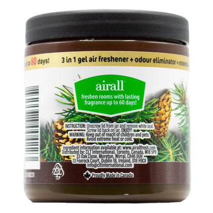 Airall Air Freshener Solid 3 In 1 Odour Eliminator Infused With Essential Oils Evergreen 226g (12 Pack)