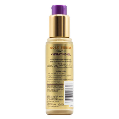 PANTENE 95mL GOLD SERIES INTENSE HYDRATING OIL INFUSED WITH ARGAN OIL (3x Pack)